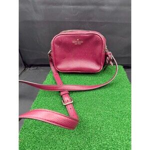 Kate Spade Pyper Mulberry Street‎ Crossbody Burgundy Pebbled Leather Double Zip